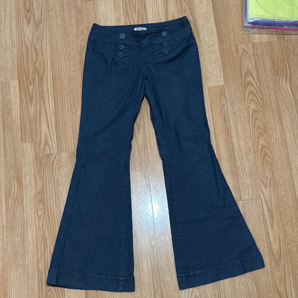 BeBop Black Wide Leg Flare Jeans with Retro Charm
